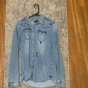 Blue Denim Button-Up Shirt